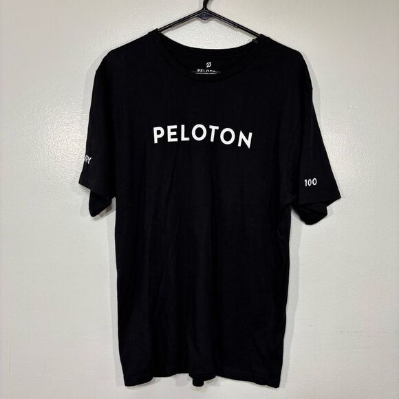 Peloton Black Graphic Peloton Logo Short Sleeve T-Shirt - Picture 1 of 4